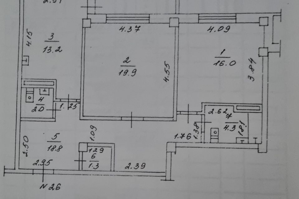 Продаётся 2-комнатная квартира, 77.1 м²