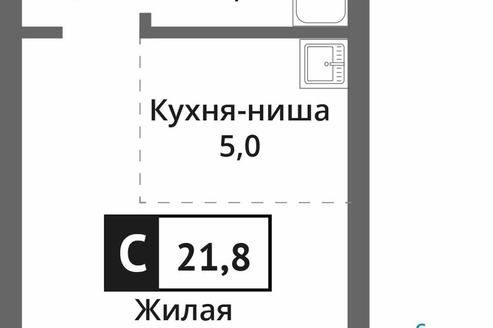 Продаётся 1-комнатная квартира, 32.3 м²