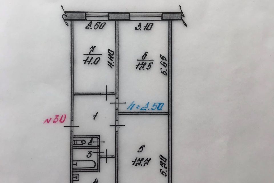 Продаётся 3-комнатная квартира, 63 м²