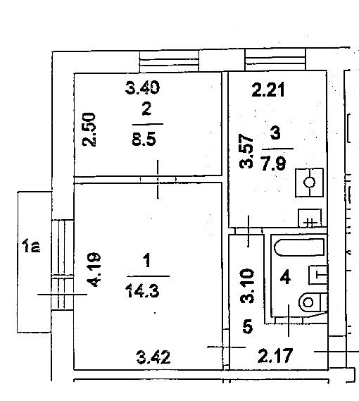 Продаётся 2-комнатная квартира, 37.2 м²