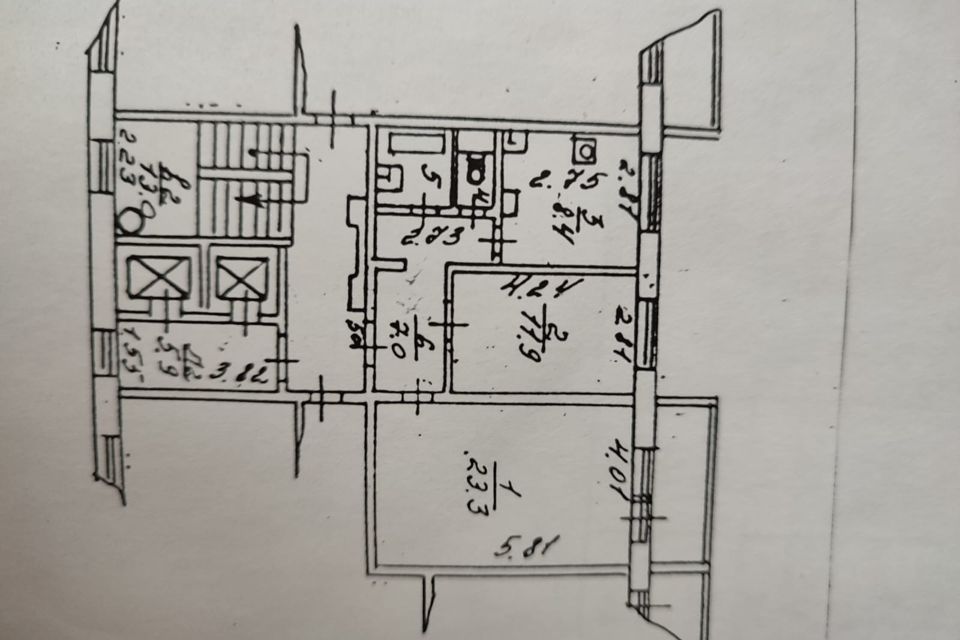 Продаётся 2-комнатная квартира, 56.8 м²