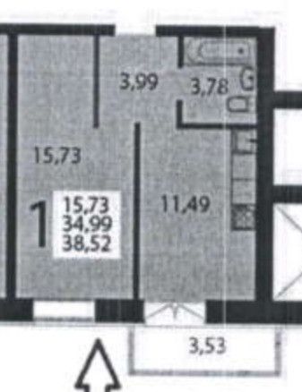 Продаётся 1-комнатная квартира, 35 м²
