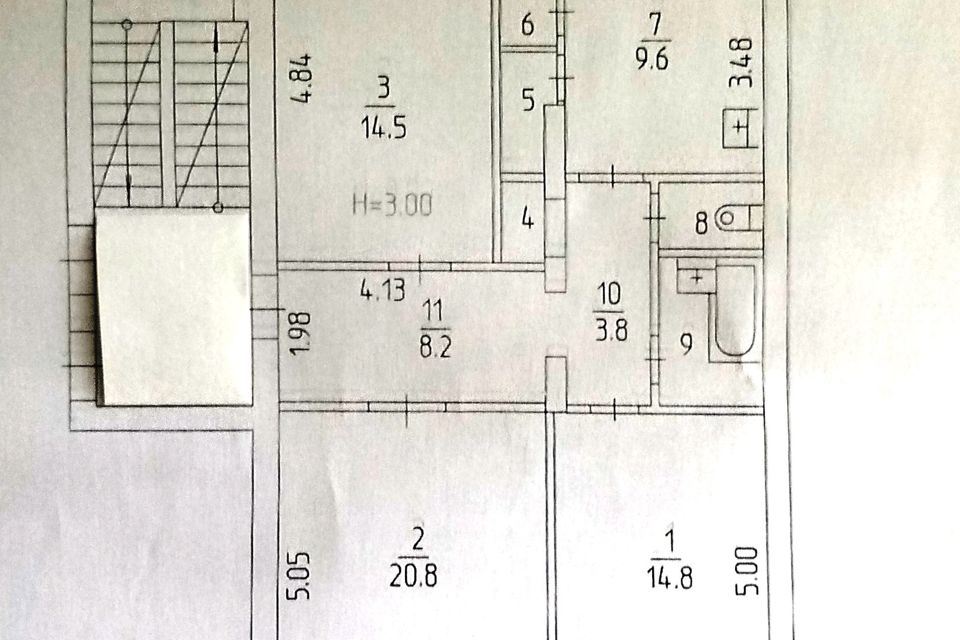 Продаётся 3-комнатная квартира, 81.9 м²