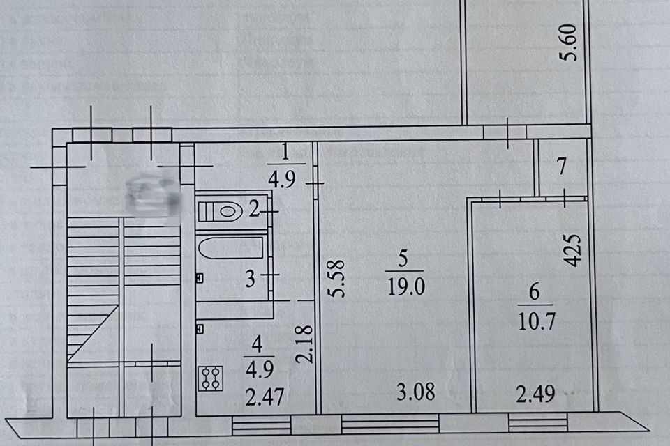 Продаётся 3-комнатная квартира, 57.9 м²