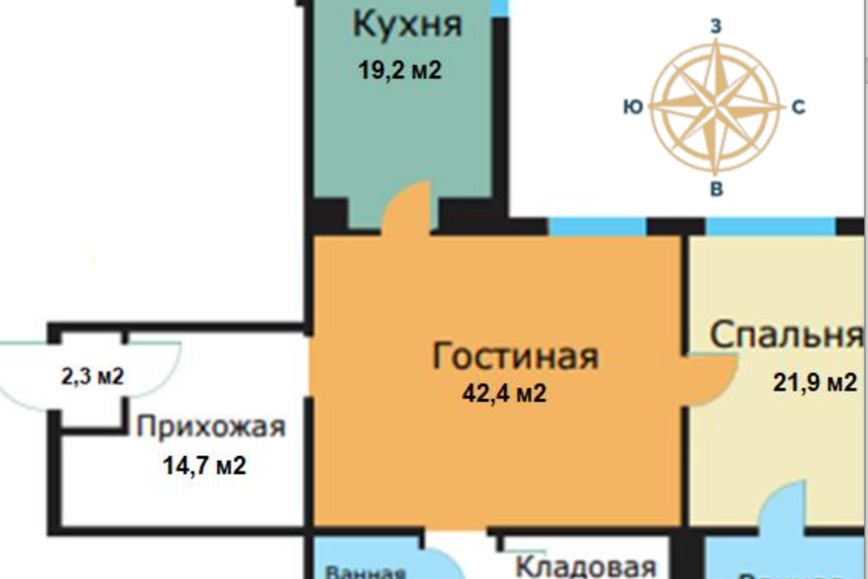 Продаётся 3-комнатная квартира, 122 м²