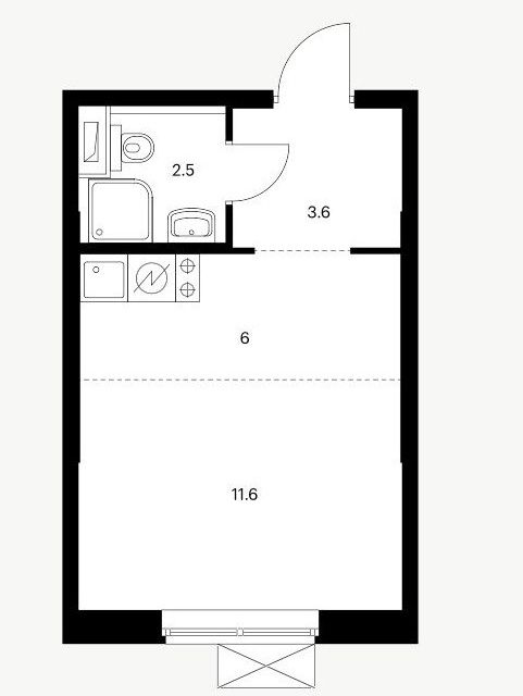 Продаётся студия, 23.7 м²