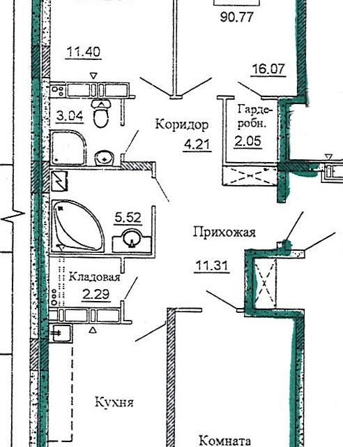 Продаётся 3-комнатная квартира, 87.5 м²