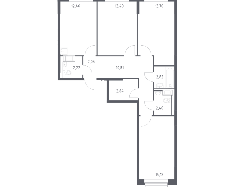 Продаётся 3-комнатная квартира, 77.8 м²