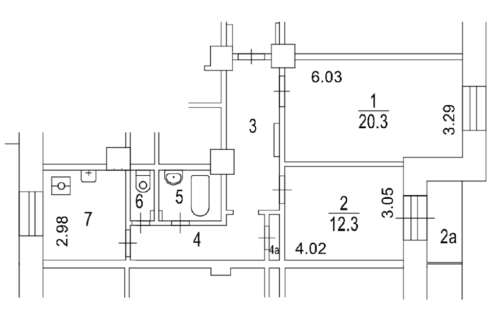 Продаётся 2-комнатная квартира, 60.9 м²