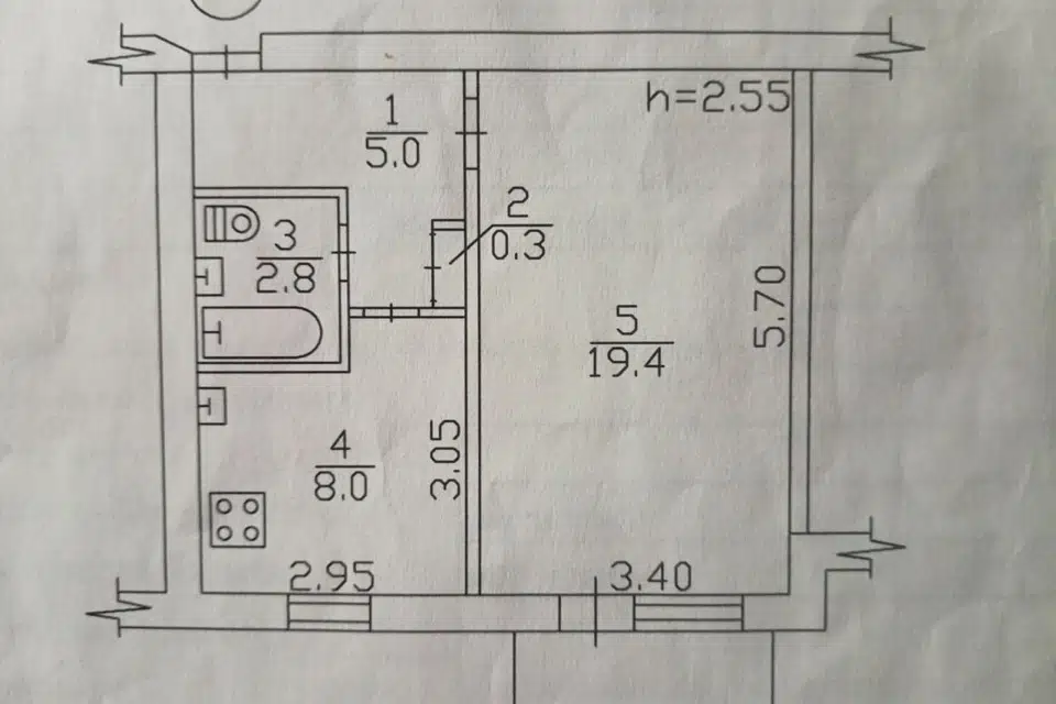 Продаётся 1-комнатная квартира, 36 м²