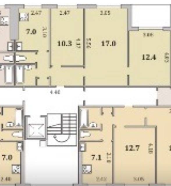 Продаётся 3-комнатная квартира, 55.8 м²