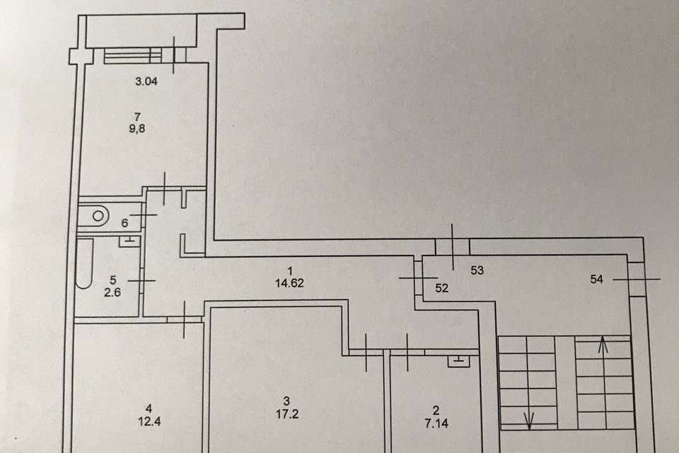 Продаётся 3-комнатная квартира, 64.96 м²