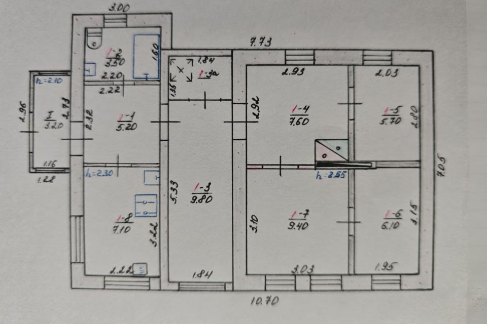 Продаётся 1-этажный дом, 57.6 м²
