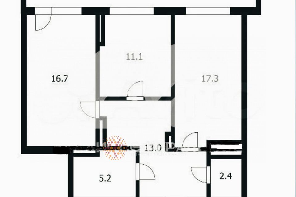 Продаётся 2-комнатная квартира, 65.7 м²