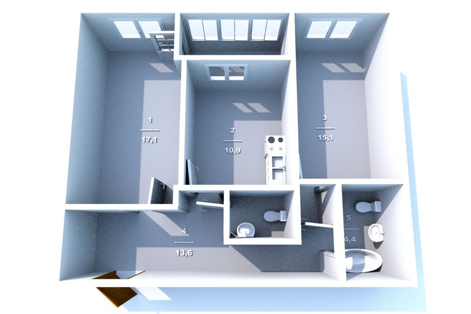 Продаётся 2-комнатная квартира, 63.2 м²