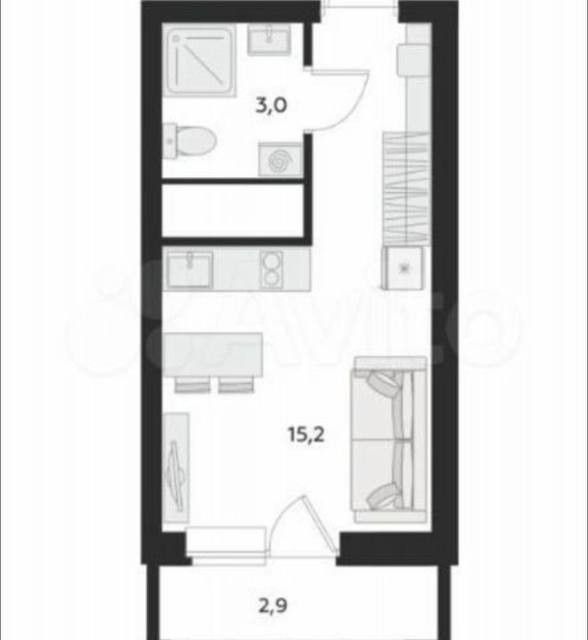 Продаётся студия, 19.2 м²