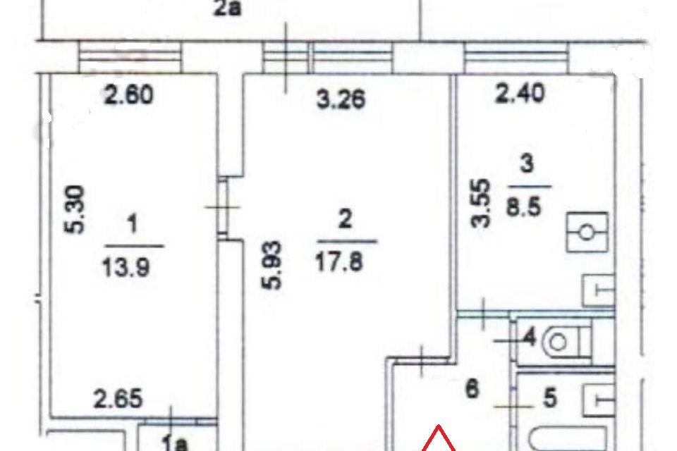 Продаётся 2-комнатная квартира, 47.7 м²