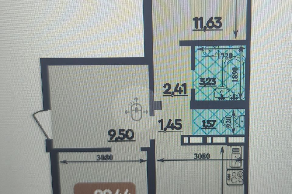 Продаётся 2-комнатная квартира, 64.47 м²