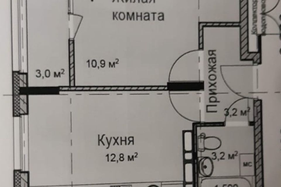 Продаётся 1-комнатная квартира, 33.1 м²