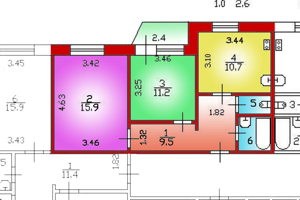 Продаётся 2-комнатная квартира, 50.9 м²