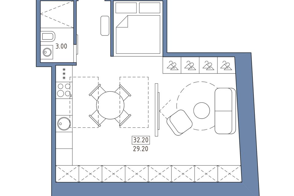 Продаётся студия, 32.2 м²