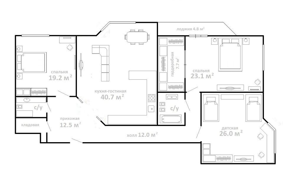 Продаётся 4-комнатная квартира, 152 м²