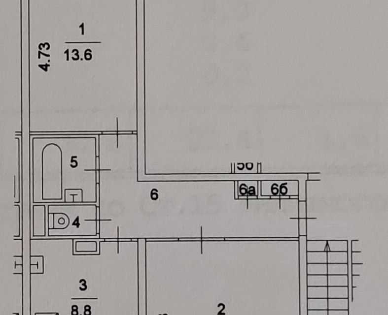 Продаётся 2-комнатная квартира, 53 м²