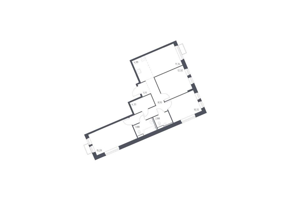 Продаётся 3-комнатная квартира, 76.45 м²