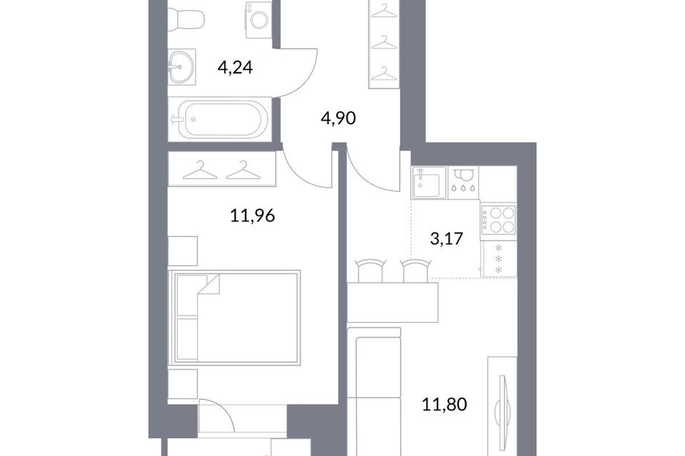 Продаётся 2-комнатная квартира, 38.4 м²