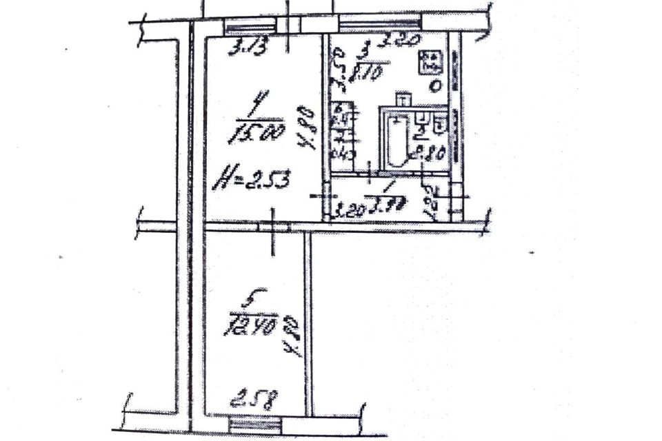 Продаётся 2-комнатная квартира, 43 м²