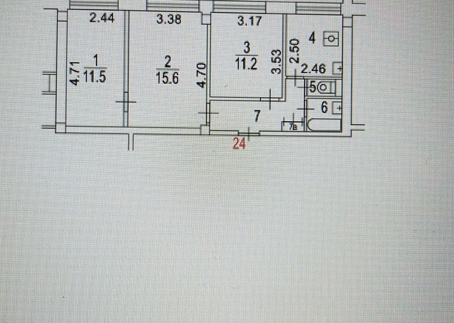 Продаётся 3-комнатная квартира, 53 м²