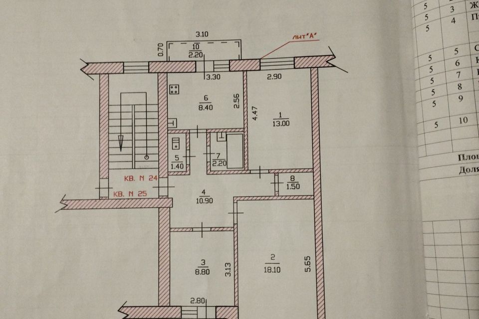 Продаётся 3-комнатная квартира, 64.3 м²