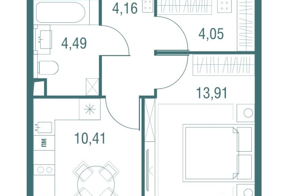 Продаётся 1-комнатная квартира, 37.26 м²