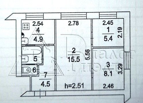 Продаётся 2-комнатная квартира, 41.6 м²