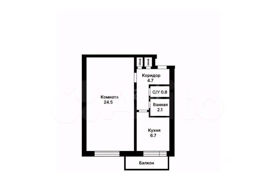 Продаётся 1-комнатная квартира, 38.9 м²