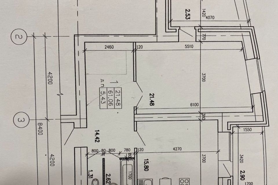 Продаётся 1-комнатная квартира, 56.3 м²