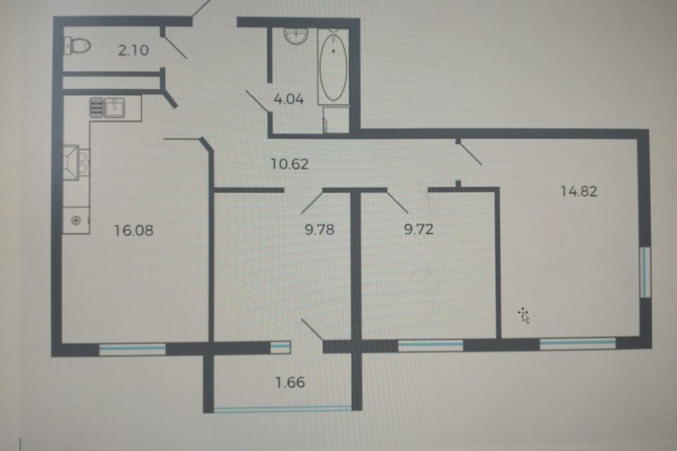 Продаётся 3-комнатная квартира, 67.9 м²