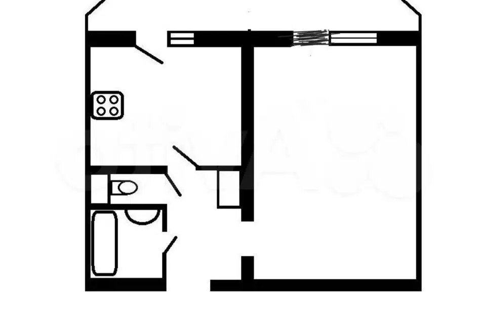 Продаётся 1-комнатная квартира, 36.6 м²