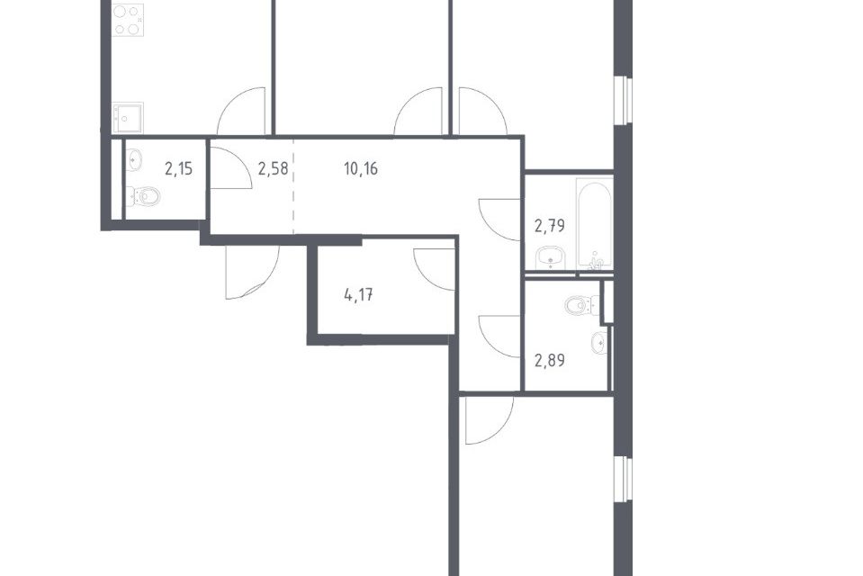 Продаётся 3-комнатная квартира, 78.55 м²