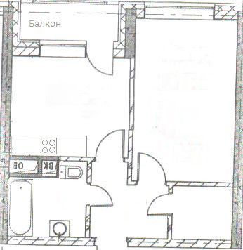 Продаётся 1-комнатная квартира, 37.3 м²