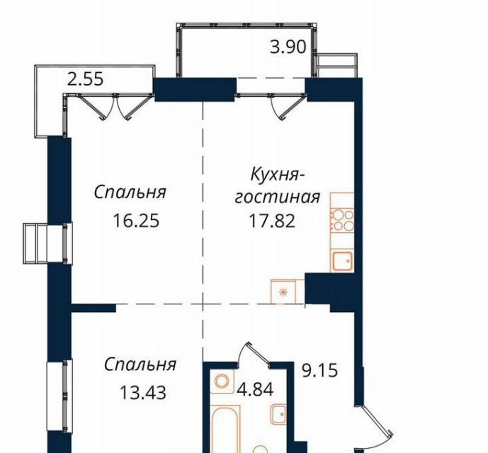 Продаётся 2-комнатная квартира, 68 м²