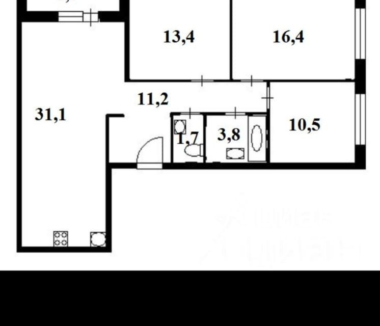 Продаётся 3-комнатная квартира, 88 м²