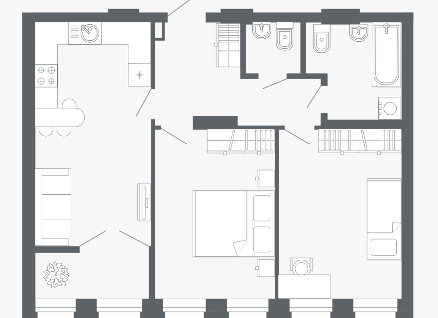 Продаётся 3-комнатная квартира, 62.5 м²