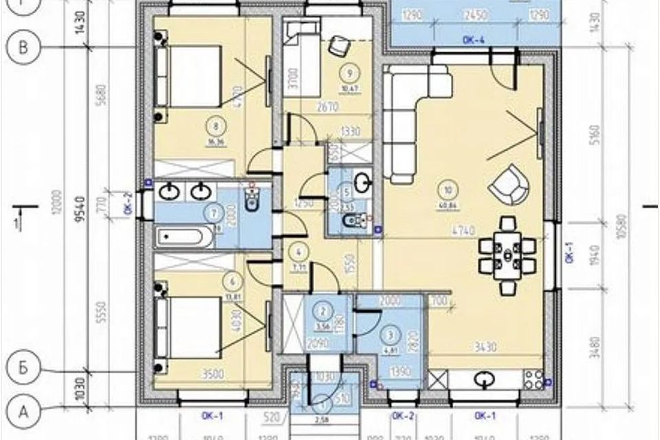 Продаётся 1-этажный дом, 109 м²