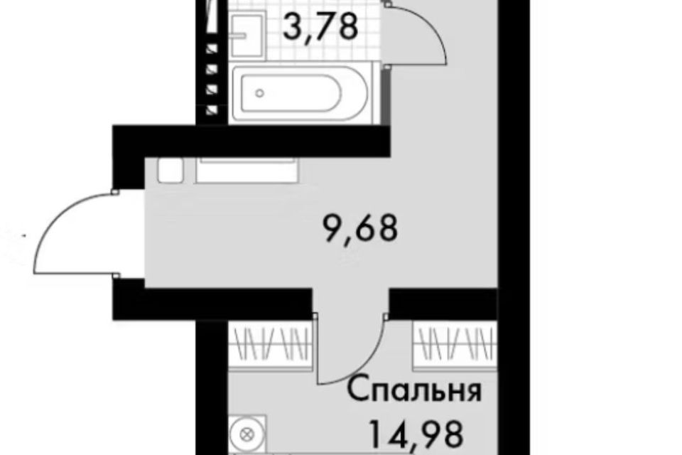 Продаётся 1-комнатная квартира, 37.3 м²