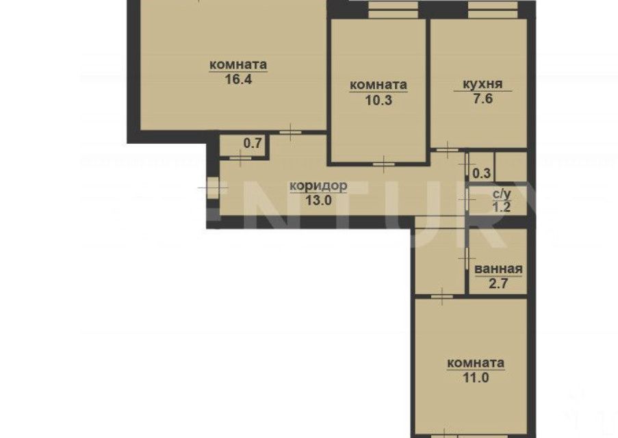 Продаётся 3-комнатная квартира, 62.7 м²