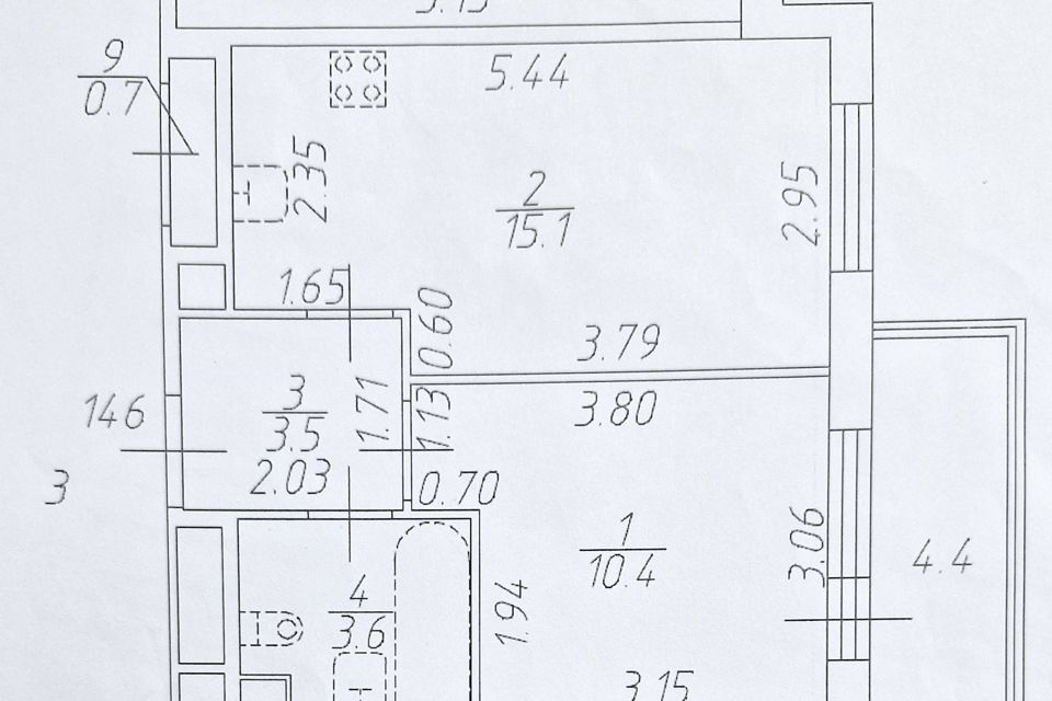 Продаётся 1-комнатная квартира, 32.6 м²