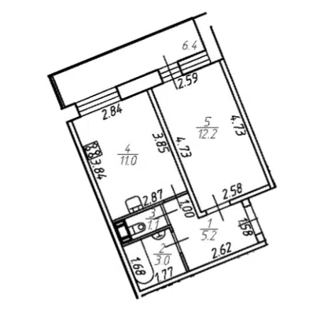 Продаётся 1-комнатная квартира, 32.5 м²