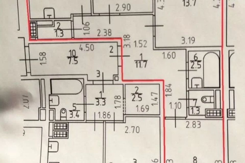 Продаётся 3-комнатная квартира, 69.1 м²
