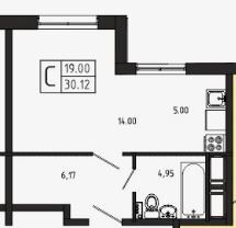 Продаётся студия, 30.12 м²